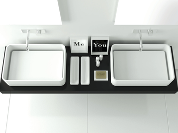 JUMP 2 - Countertop rectangular Solid Surface washbasin by MOMA Design - view 2